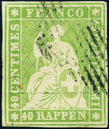 Francobolli: 26A - 1854 Pressione di Monaco, 3° periodo di stampa, carta di Monaco