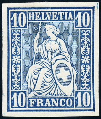 Briefmarken: 31.5.2. - 1862 ungezähnte Farbenprobe