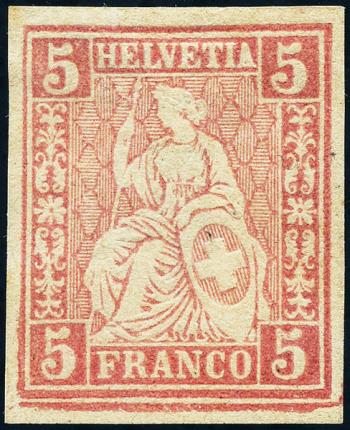 Briefmarken: 30.6.3. - 1862 ungezähnte Farbenprobe