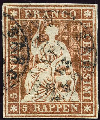 Briefmarken: 22A - 1854 Münchner Druck, 3. Druckperiode, Münchner Papier