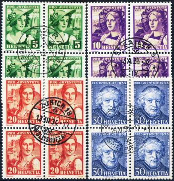 Stamps: J65-J68 - 1933 Swiss women's costumes and portrait of G. Girard