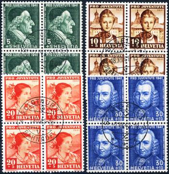 Stamps: J97-J100 - 1941 Portraits of JK Lavaters and D. Jeanrichards, women's costumes