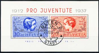 Stamps: J83I-J84I - 1937 Anniversary block 25 years of Pro Juventute stamps