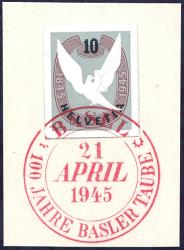 Briefmarken: W22 - 1945 Einzelwert aus Jubiläumsblock 100 Jahre Basler Taube