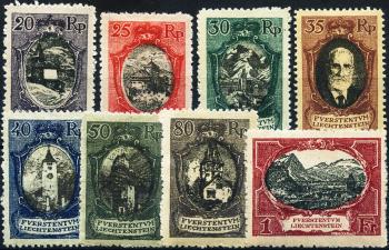 Stamps: FL53-FL60 - 1921 Landscapes and Princely Portrait I