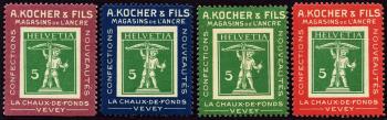 Briefmarken: KO2a-KO2d - 1909 Wertzeichen auf Kocher-Reklameetiketten