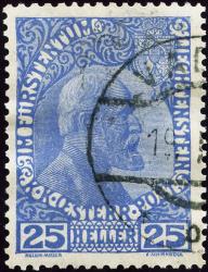Timbres: FL3ya - 1916 Prince Johann II, changement de couleur