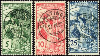 Timbres: 77B-79B - 1900 25 ans Union postale universelle