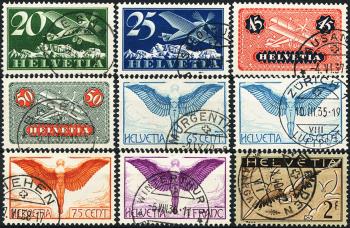 Stamps: F4z-F13z - 1933-1937 Various representations, edition on checkered paper