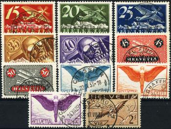 Briefmarken: F3-F13 - 1923-30 Verschiedene Darstellungen, Ausgabe mit glattem Papier