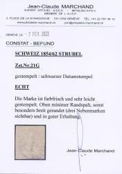Thumb-2: 21G - 1862, Estampe de Berne, 4e période d'impression, papier de Zurich