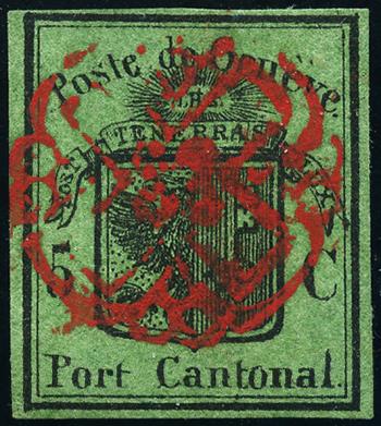 Stamps: 7 - 1848 Canton of Geneva, Big eagle dark green