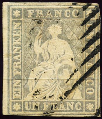 Francobolli: 27C - 1855 Stampa Berna, 2° periodo di stampa, carta Monaco