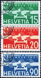 Timbres: F16-F18 - 1932 Emission commémorative de la conférence du désarmement à Genève