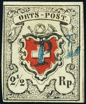 Briefmarken: 13I-T36 - 1850 Ortspost mit Kreuzeinfassung