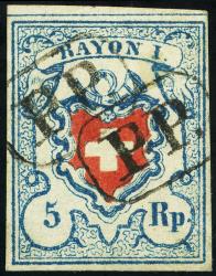 Stamps: 17II-T4 C2-RO - 1851 Rayon I, without cross border