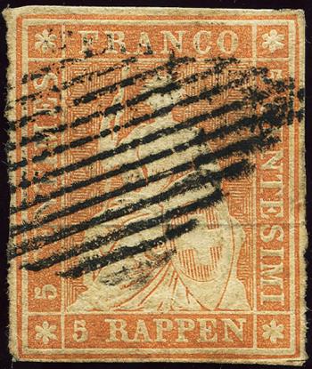 Francobolli: 22Aa - 1854 Pressione di Monaco, 1° periodo di stampa, carta di Monaco
