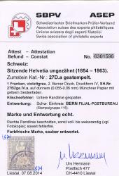 Thumb-2: 22D, 24D, 25D, 27D - 1856-1857, Berner Druck, 2.+3. Druckperiode, Münchner Papier