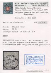 Thumb-2: 21G - 1862, Berner Druck, 4. Druckperiode, Zürcher Papier