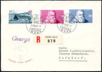 Briefmarken: W29-W30 - 1948 Einzelwerte aus IMABA-Block und 100 Jahre Schweiz. Verfassung