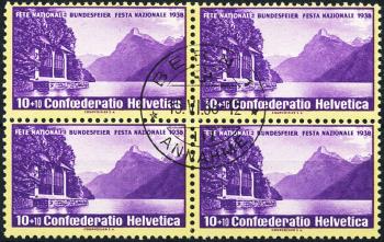 Briefmarken: B1y - 1938 Tellskapelle, glattes Papier