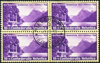 Briefmarken: B1y - 1938 Tellskapelle, glattes Papier