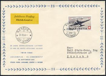 Francobolli: SF44.1c - 1944 Francobolli speciali di posta aerea 25 anni di posta aerea svizzera