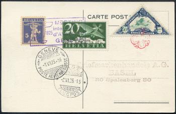 Stamps: SF25.4g - 1925 International Air Meeting Geneva