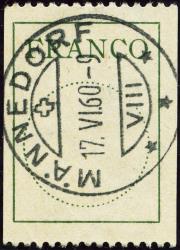 Stamps: FZ4 - 1943 Antiqua font, circle 19 mm