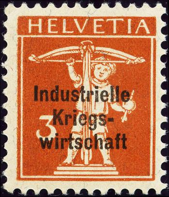 Francobolli: IKW9 - 1918 Economia industriale in tempo di guerra, sovrastampa in grassetto