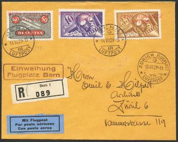 Stamps: SF29.2b - 14. Juli 1929 Airfield inauguration Bern