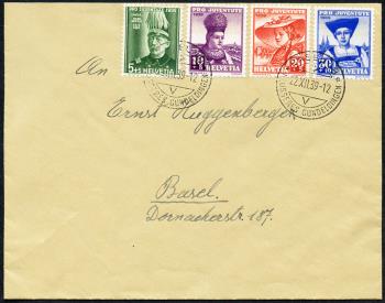 Briefmarken: J89-J92 - 1939 Bildnis General H. Herzog und Schweizer Frauentrachten