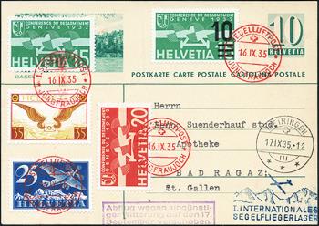 Thumb-1: SF35.5c - 16./18. September 1935, 1. Posta aerea a vela Jungfraujoch