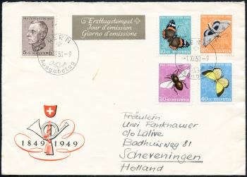 Thumb-1: J133-J137 - 1950, Bildnis T. Sprechers von Bernegg und Insektenbilder