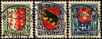 Stamps: J18-J20 - 1921 canton coat of arms