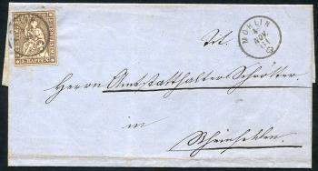 Francobolli: 22G - 1859 Stampa Berna, 4a tiratura, carta Zurigo