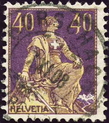 Stamps: 107 - 1908 Helvetia with sword, fiber paper