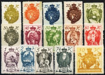 Stamps: FL25-FL39 - 1920 Coat of arms patterns, landscapes and portraits of princes