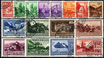Stamps: FL105-FL118 - 1934-1936 coats of arms and landscape paintings