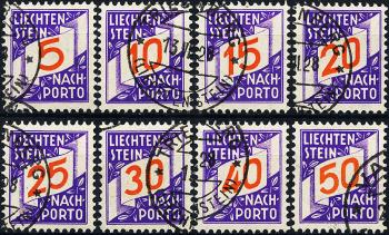 Briefmarken: NP13-NP20 - 1928 Ziffermuster auf schrägem Band