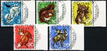 Stamps: J215-J219 - 1966 Pro Juventute, Native wildlife