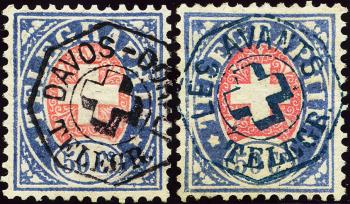 Briefmarken: T16 - 1881 Faserpapier, Wappen rosa