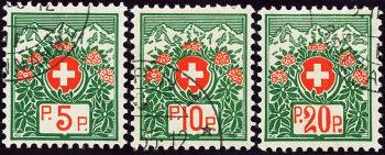 Timbres: PF11B-PF13B - 1927 Armoiries suisses avec roses alpines, livre blanc