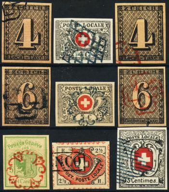 Francobolli: Lot-Kantonal - 1843-1850 Kantonalmarken - Lotto, CONTRAFFATTO