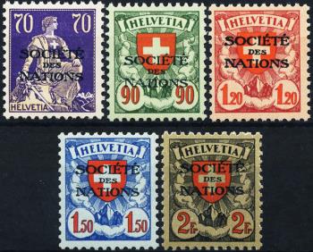 Thumb-1: SDN22z-SDN26z - 1935-1937, Helvetia mit Schwert/Wappenmuster, geriffeltes Papier