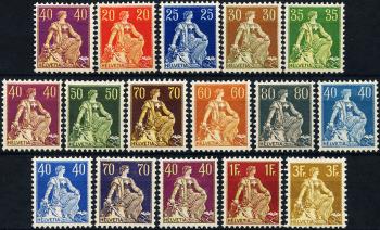 Briefmarken: 107-116 - 1908-1925 Helvetia mit Schwert, Faserpapier