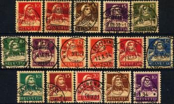Briefmarken: 126I-184 - 1914-30 Tellbrustbild, sämisches Faserpapier