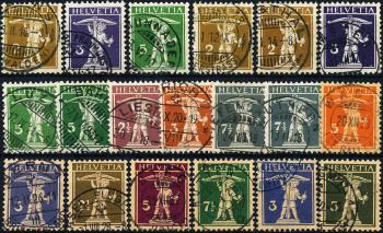 Stamps: 117-183 - 1909-1930 Tellknaben, fiber paper