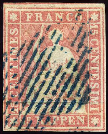 Francobolli: 24Aa - 1854 Pressione di Monaco, 1° periodo di stampa, carta di Monaco