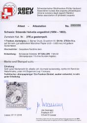Thumb-2: 27E - 1857, Stampa Berna, 2° periodo di stampa, carta Monaco